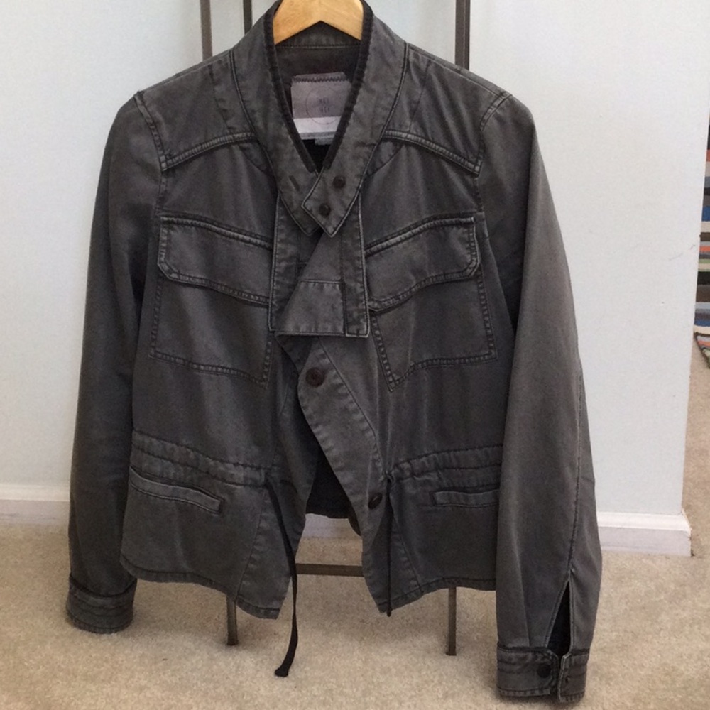 Anthropologie jacket canvas grey size m